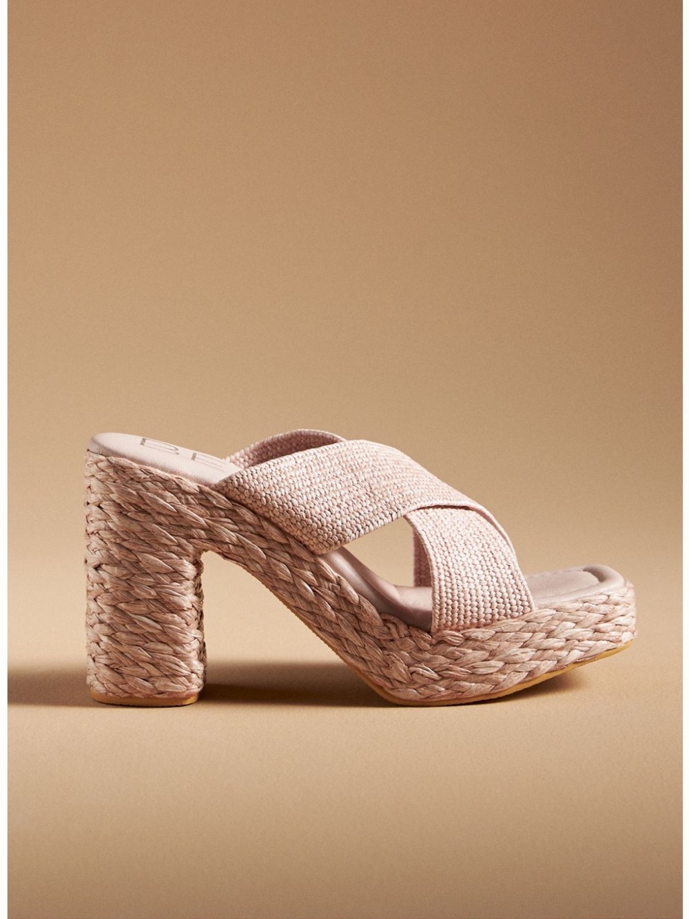 Matisse Blush Woven Crisscross Platform Mule